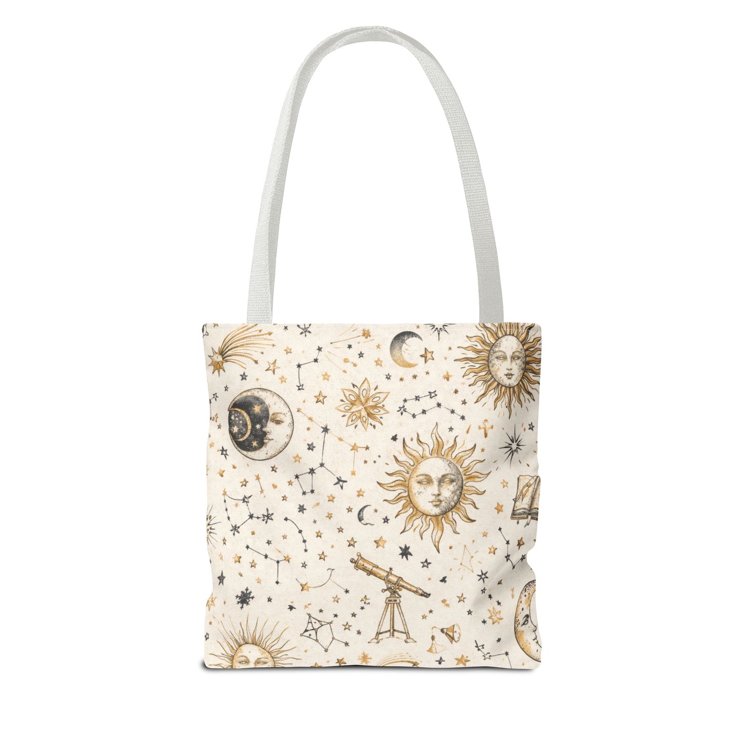 Celestial Sun & Moon Canvas Tote Bag