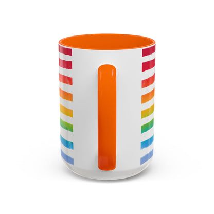 🌈 Bold Rainbow Stripes Pride Mug | 11oz/15oz | Purple Accent