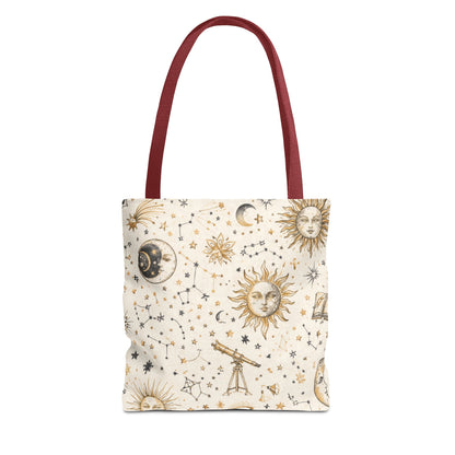 Celestial Sun & Moon Canvas Tote Bag