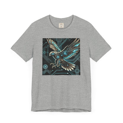Futuristic Falcon Tech Tee - Unisex Short Sleeve Jersey Shirt - Cyber Falcon