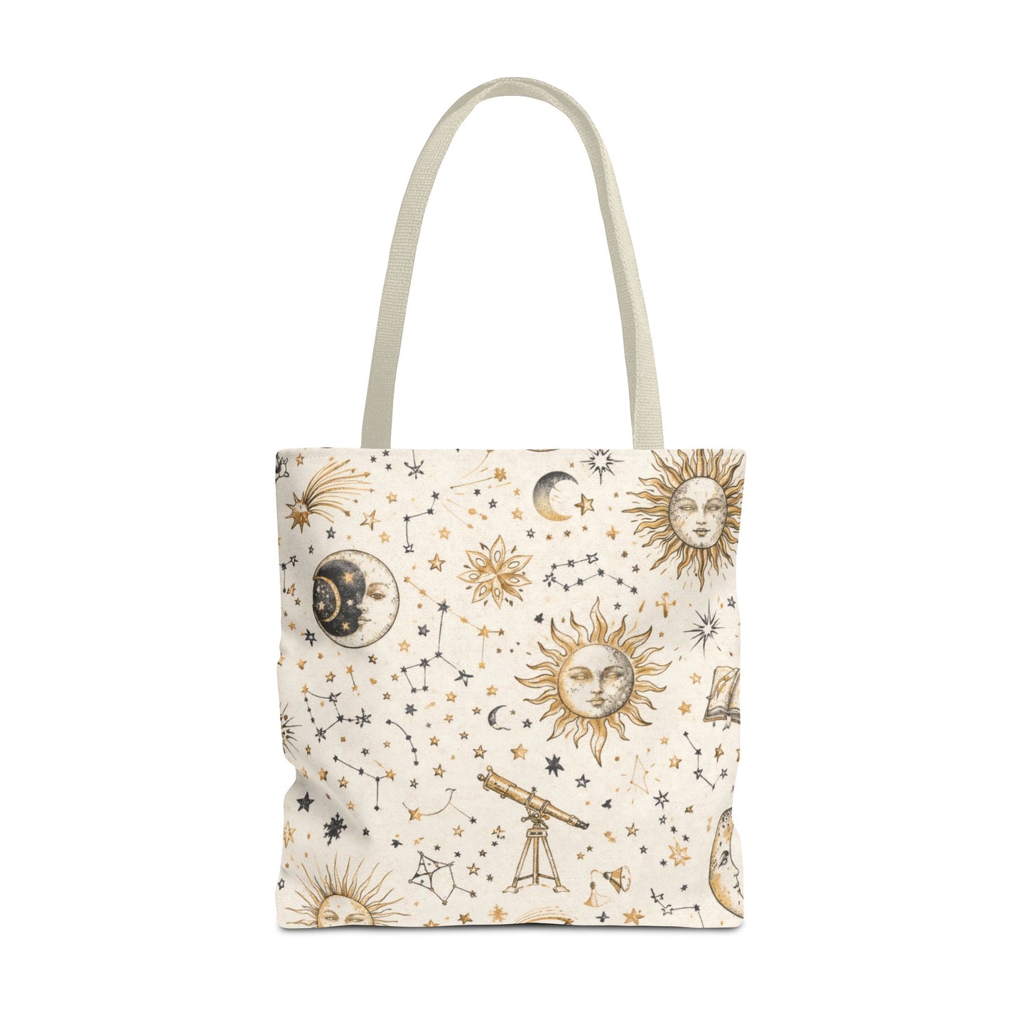Celestial Sun & Moon Canvas Tote Bag