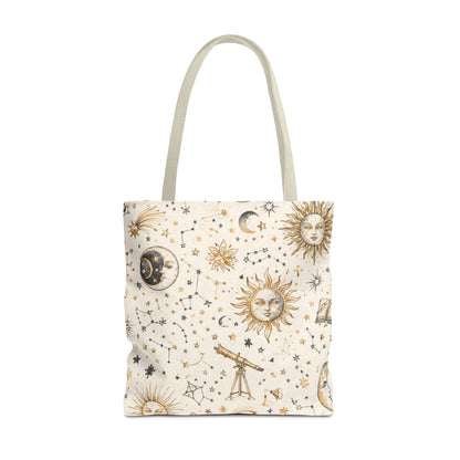 Celestial Sun & Moon Canvas Tote Bag