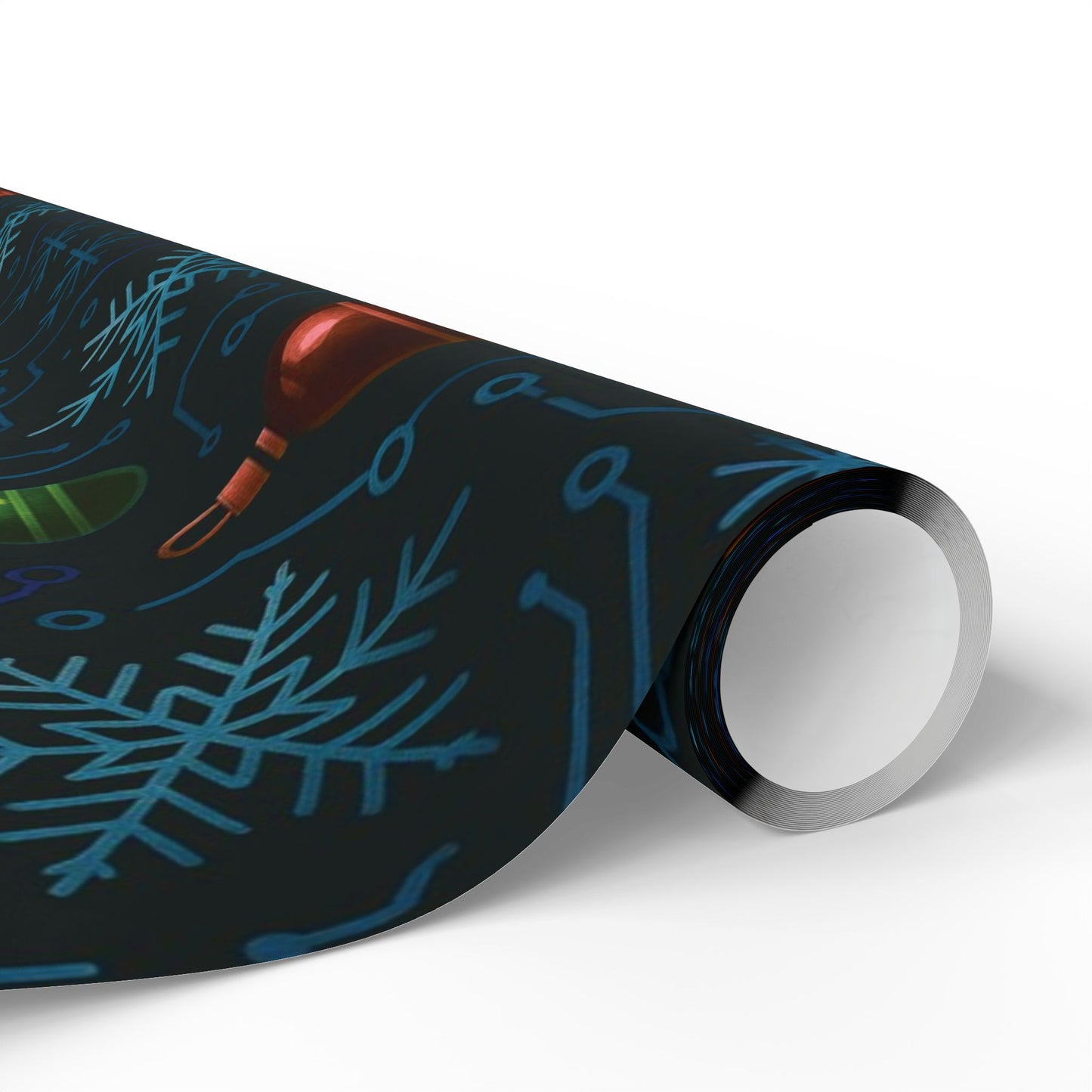 Cyber Yule Circuit – Luxury Christmas Wrapping Paper, Seamless Designer Gift Wrap, 30" Roll (Matte/Gloss)
