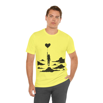 🎈 Up and Away Tee – Heart Balloon Silhouette