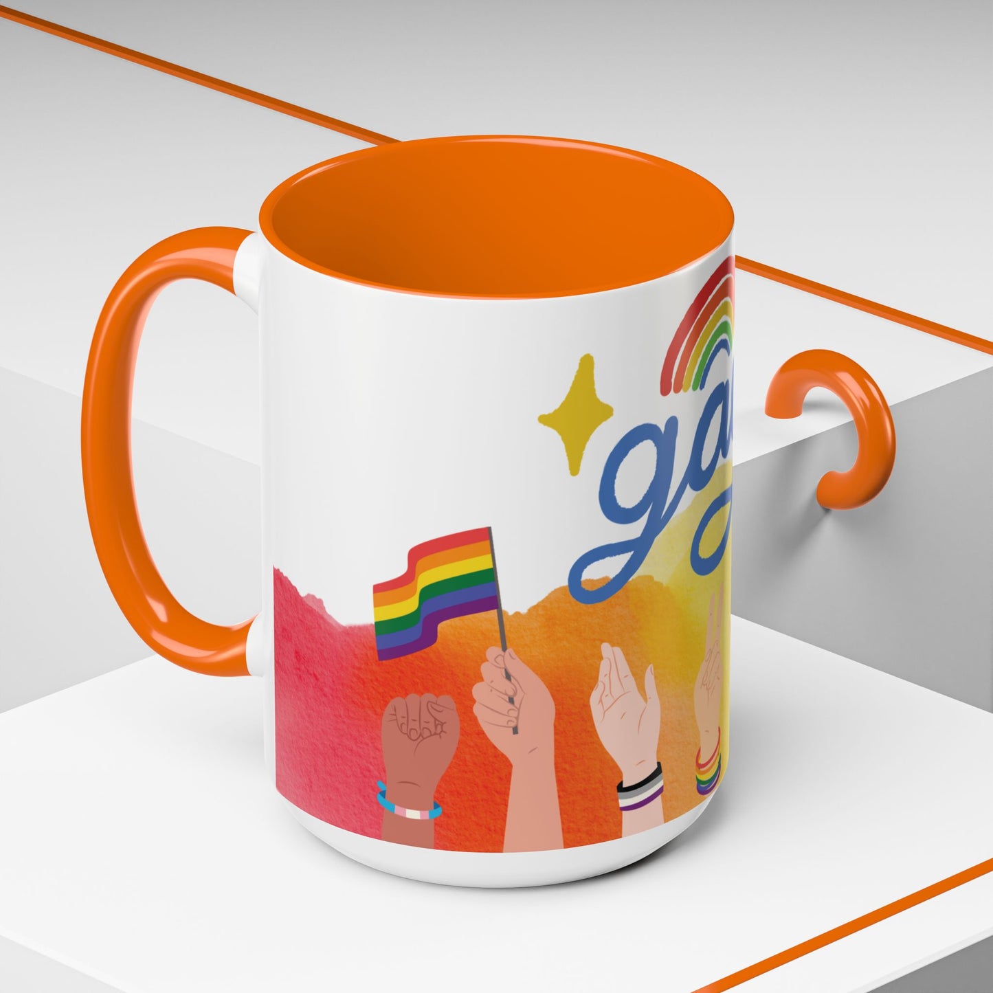 Bold Pride Accent Mug | Fun LGBTQ+ Gift | 11oz & 15oz Options