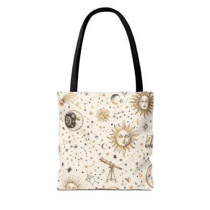 Celestial Sun & Moon Canvas Tote Bag