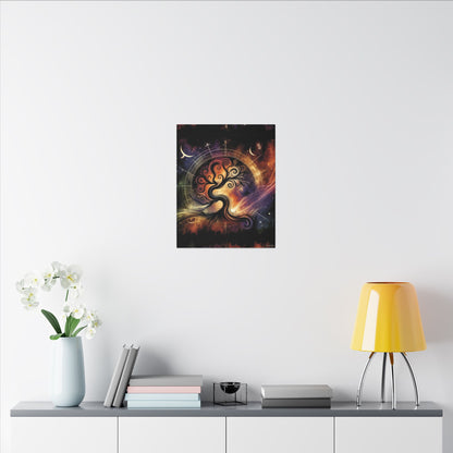 Cosmic Tree of Life – Celestial Galaxy Canvas Print (0.75" Stretched) | Mystical Boho Wall Art