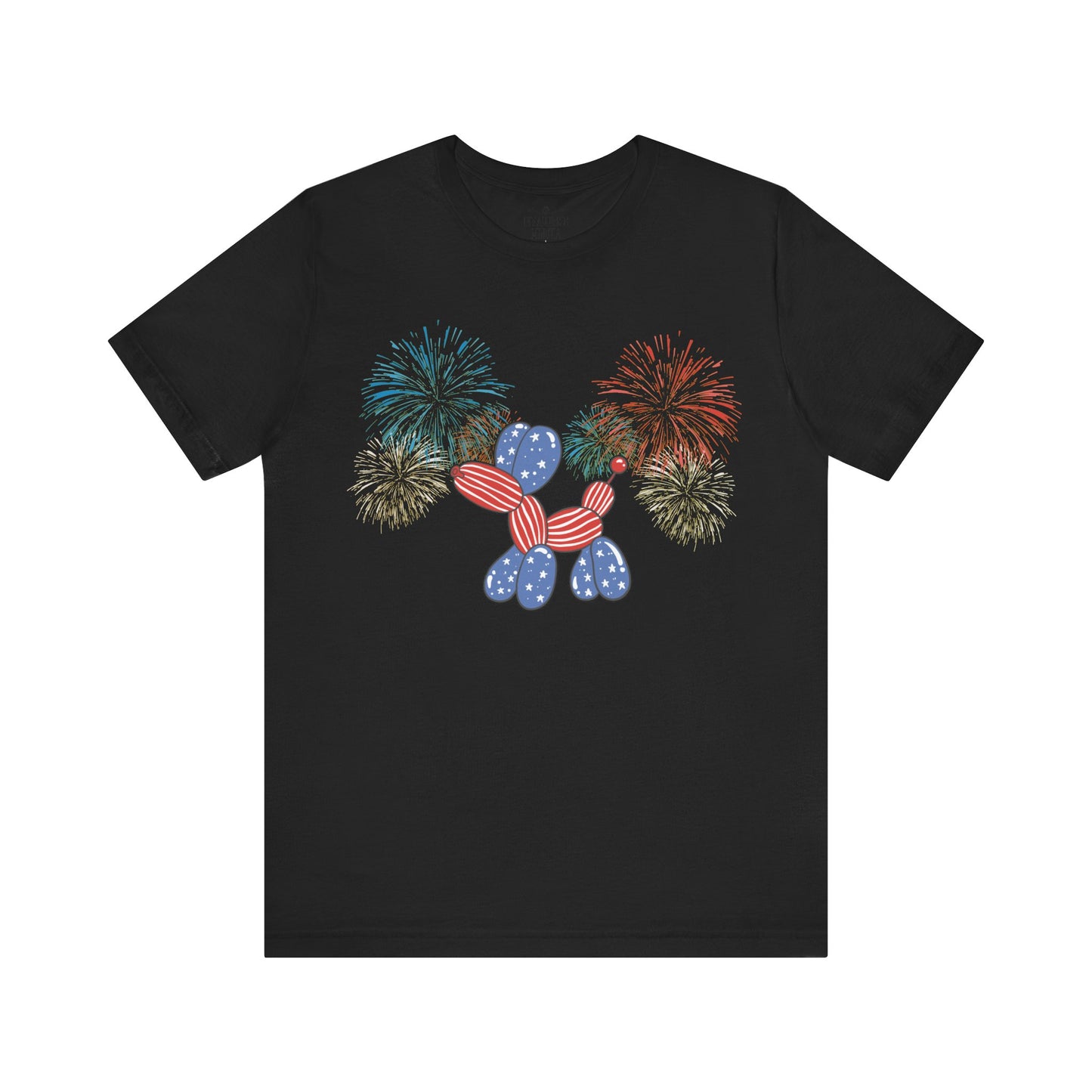 Patriotic Balloon Animal Tee, Fourth of July Shirt, Independence Day Apparel, Fireworks Unisex T-shirt, Bella + Canvas