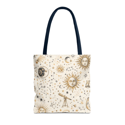 Celestial Sun & Moon Canvas Tote Bag