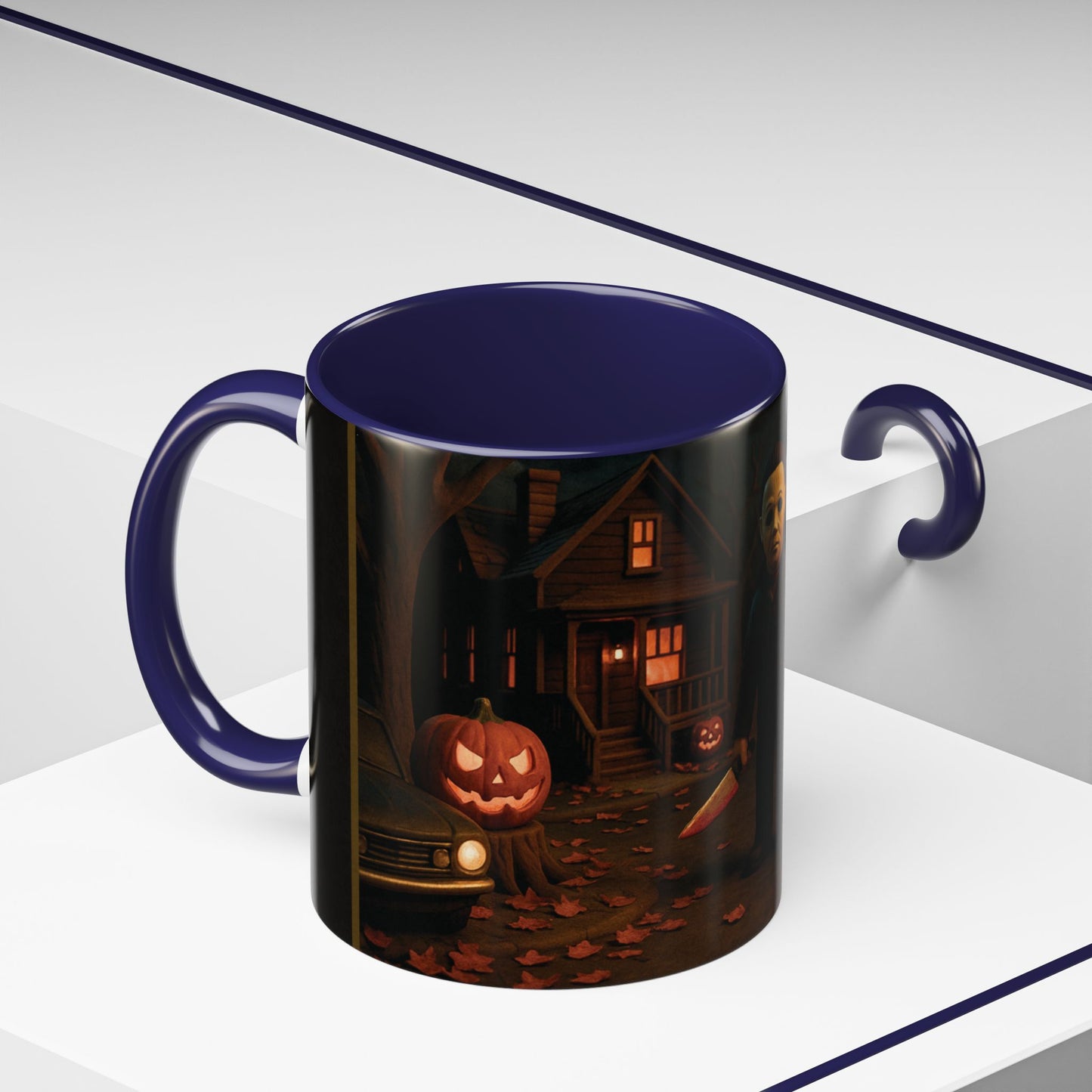 Clay-Style Slasher Halloween Night Mug | Accent Coffee Mug (11oz/15oz)
