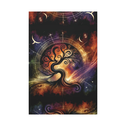 Cosmic Tree of Life – Celestial Galaxy Canvas Print (0.75" Stretched) | Mystical Boho Wall Art