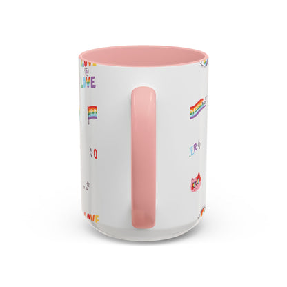 Minimalist Pride Accent Mug | LGBTQ+ Love Ceramic Cup | 11oz & 15oz