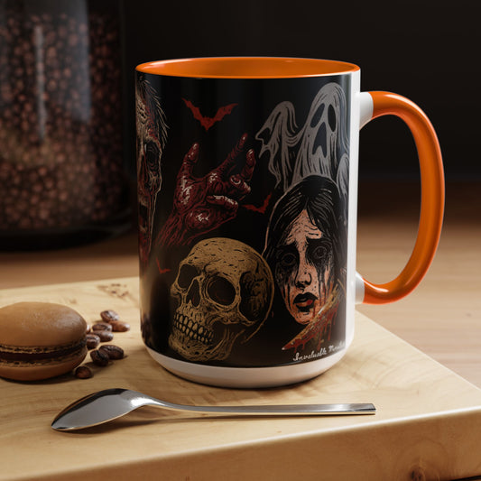 Horror Coffee Mug – Zombie Graveyard Halloween Design – 11oz & 15oz Ceramic