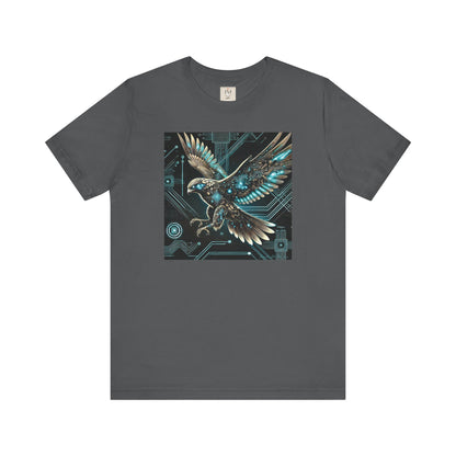 Futuristic Falcon Tech Tee - Unisex Short Sleeve Jersey Shirt - Cyber Falcon
