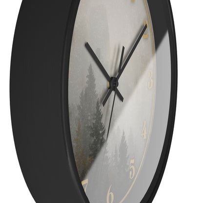 Fog & Pines Minimalist Forest 10" Wall Clock