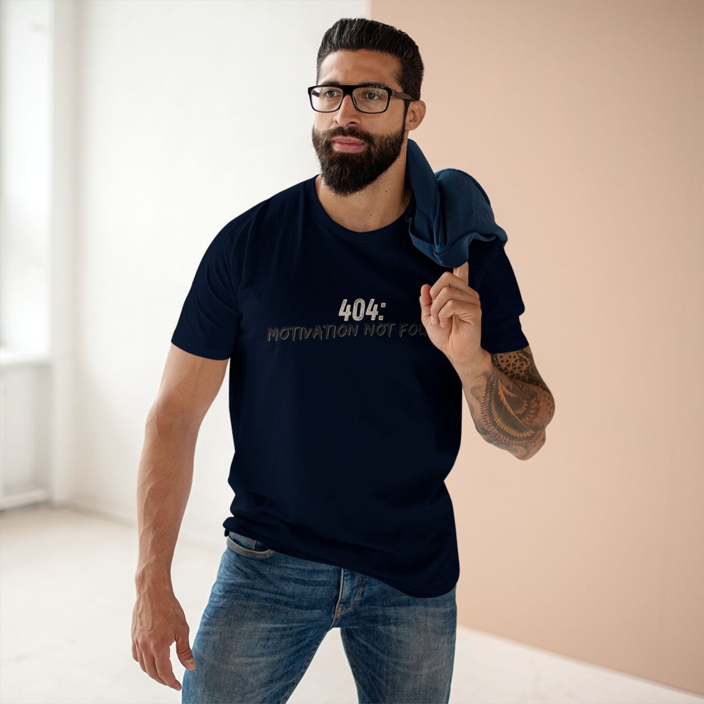 404 Motivation Not Found Funny Quote Tee – Premium AS Colour 5001 T-Shirt, Free Worldwide Shipping