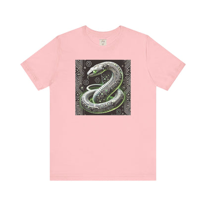 Cyber Snake Unisex Short Sleeve Tee - Futuristic Design for Tech Enthusiasts