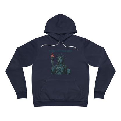 It’s Fine. Everything’s Fine. – Funny Patriotic Hoodie, Screaming Statue of Liberty, Boutique July 4th Streetwear