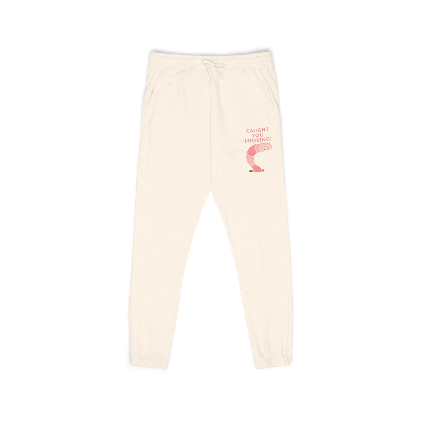 Caught You Looking! Funny Worm — Unisex Garment-Dyed Fleece Sweatpants (Comfort Colors® 1469) | Invaluable Minutia