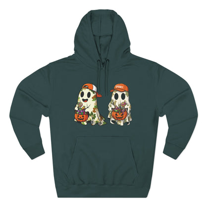 Trick-or-Treater Ghost Hoodie – Cute Camo Halloween Design | Premium Fleece (Front & Back Print) – Lane Seven LS14001