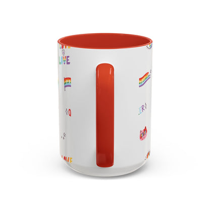 Minimalist Pride Accent Mug | LGBTQ+ Love Ceramic Cup | 11oz & 15oz