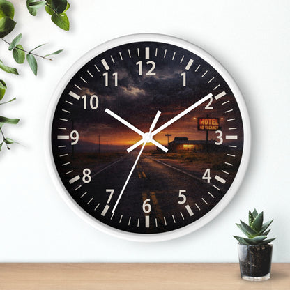 Still Here - Desert Motel No Vacancy Road Premium Wall Clock