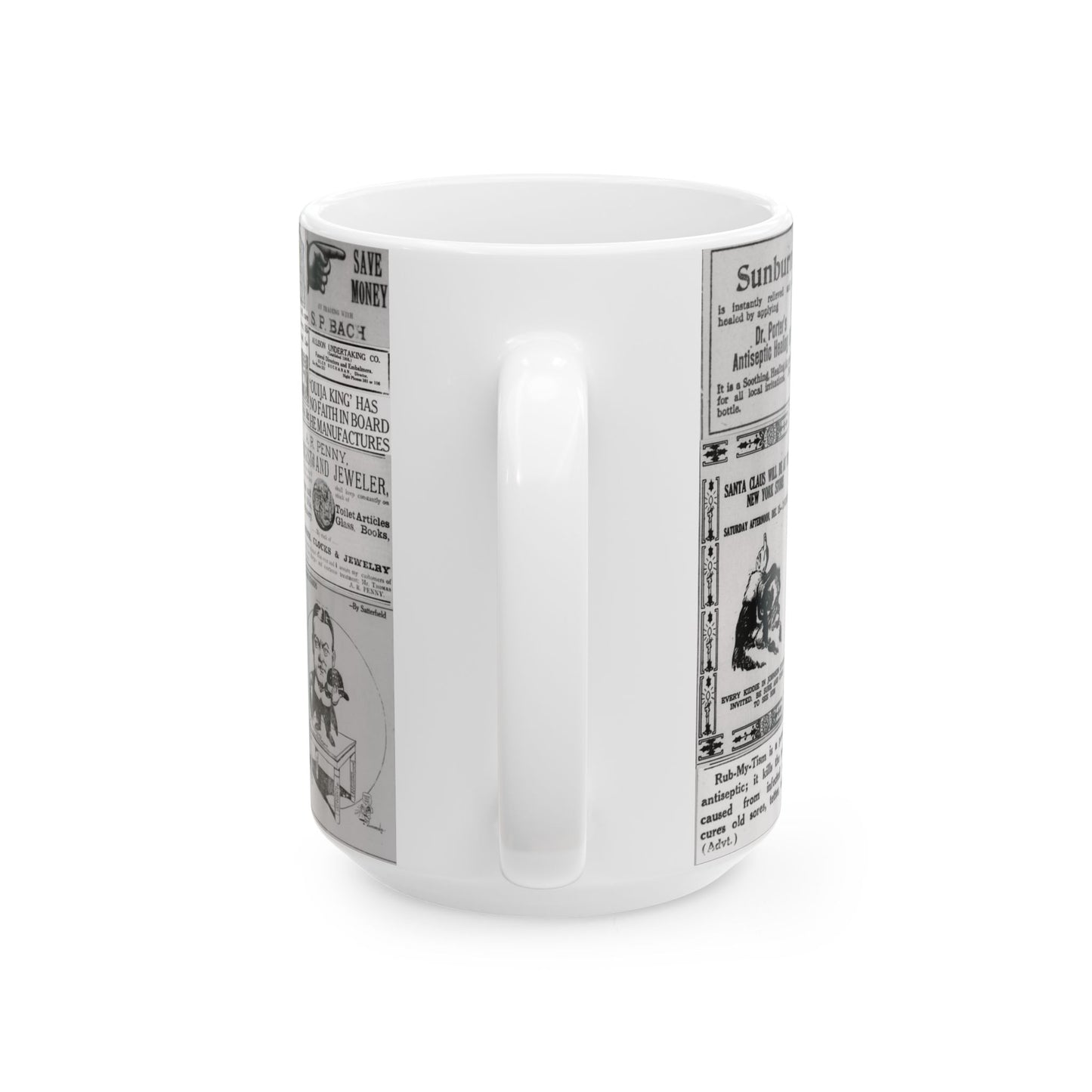 Occult Americana Coffee Tea Mug | 1800s Early 1900s Vintage Newspaper Ad Collage Ceramic Mug 2 - 11oz and 15oz