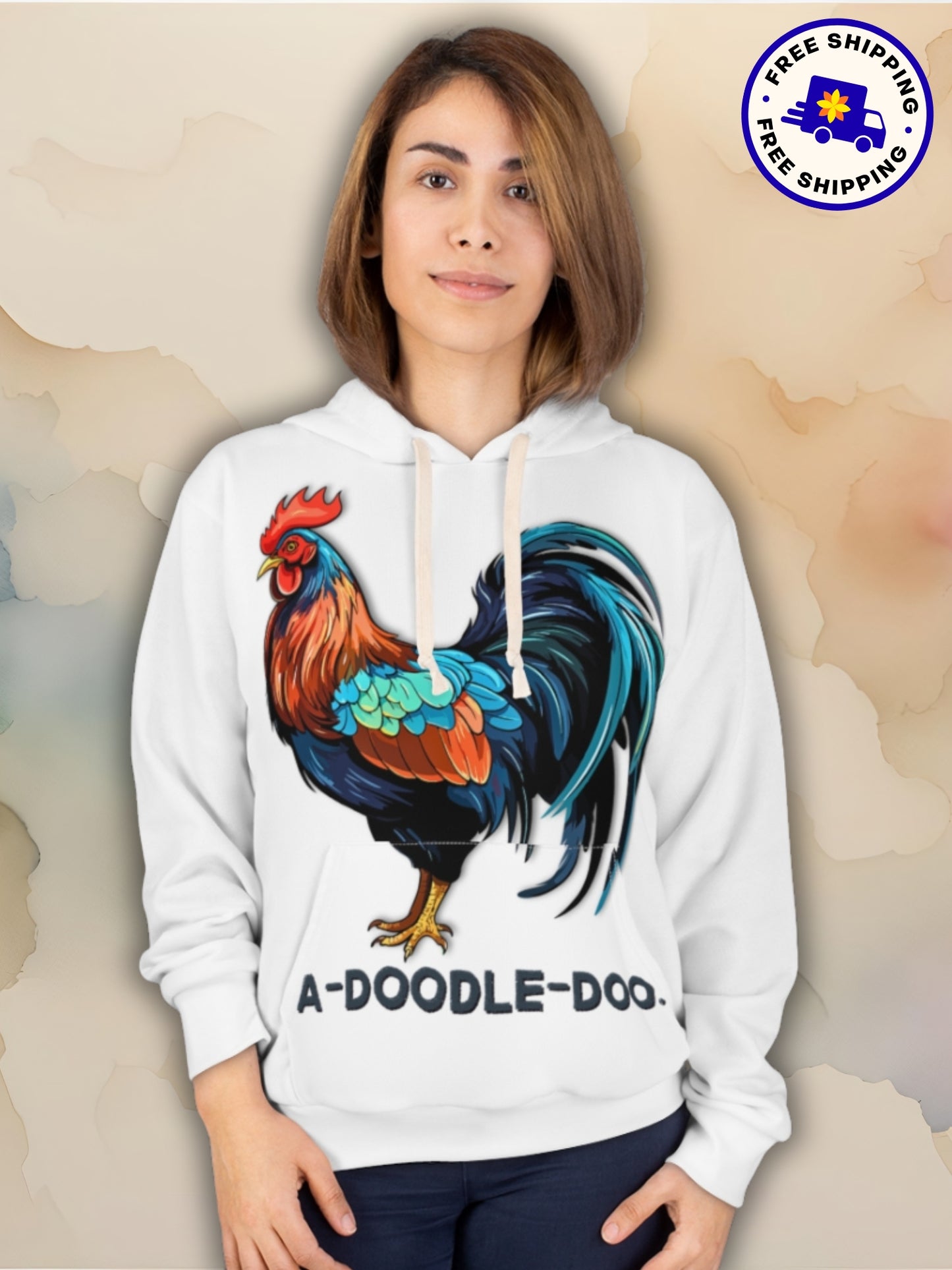 A-Doodle-Doo Rooster Hoodie — Bold Farmhouse Humor, Vibrant Graphic (Unisex Pullover)