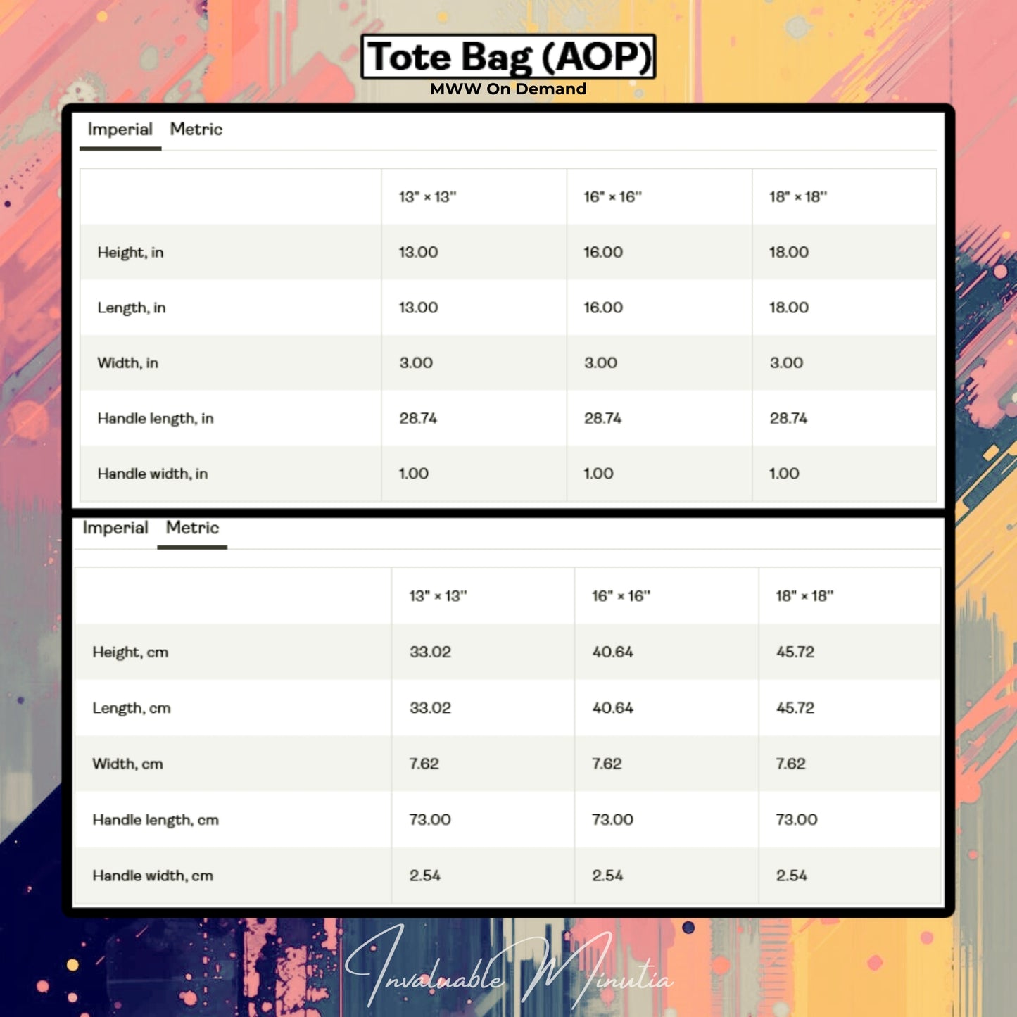 Americana Symbol Styled Canvas Tote Bag