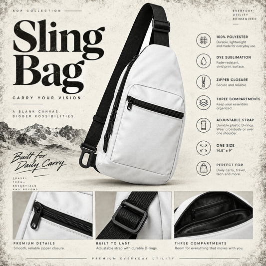 Retro Cassette Sling Bag — Vintage Music Print Crossbody for Teens & Travelers