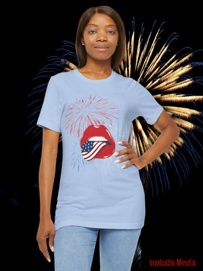 American Flag Lips Tee – Unisex Bella + Canvas Jersey Tee