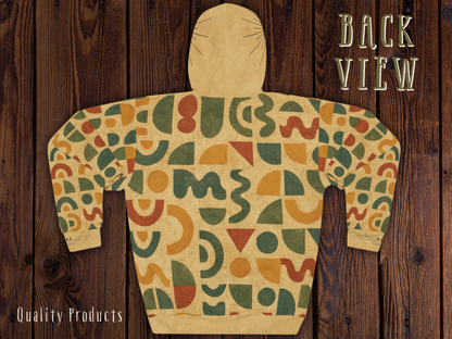 Artistic Deco Glyph: Sunrise in Earth Tones – All-Over Print Hoodie
