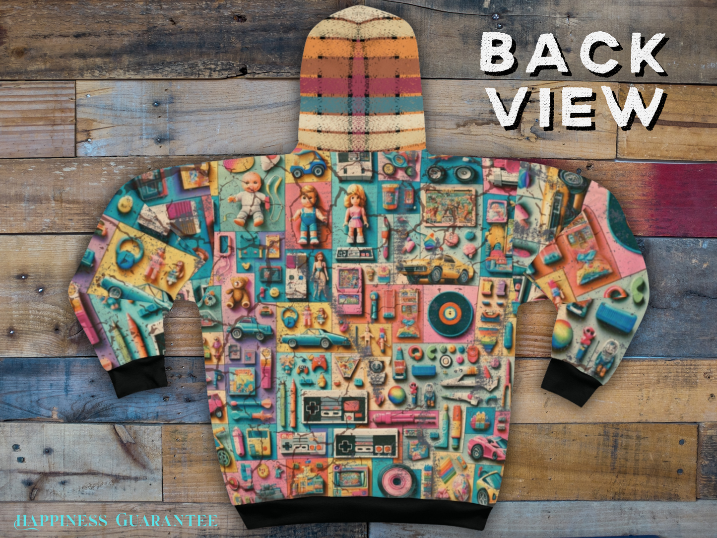 Unisex AOP Hoodie – Retro Toys | Exclusive Design Zip Hoodie | Nostalgic Streetwear