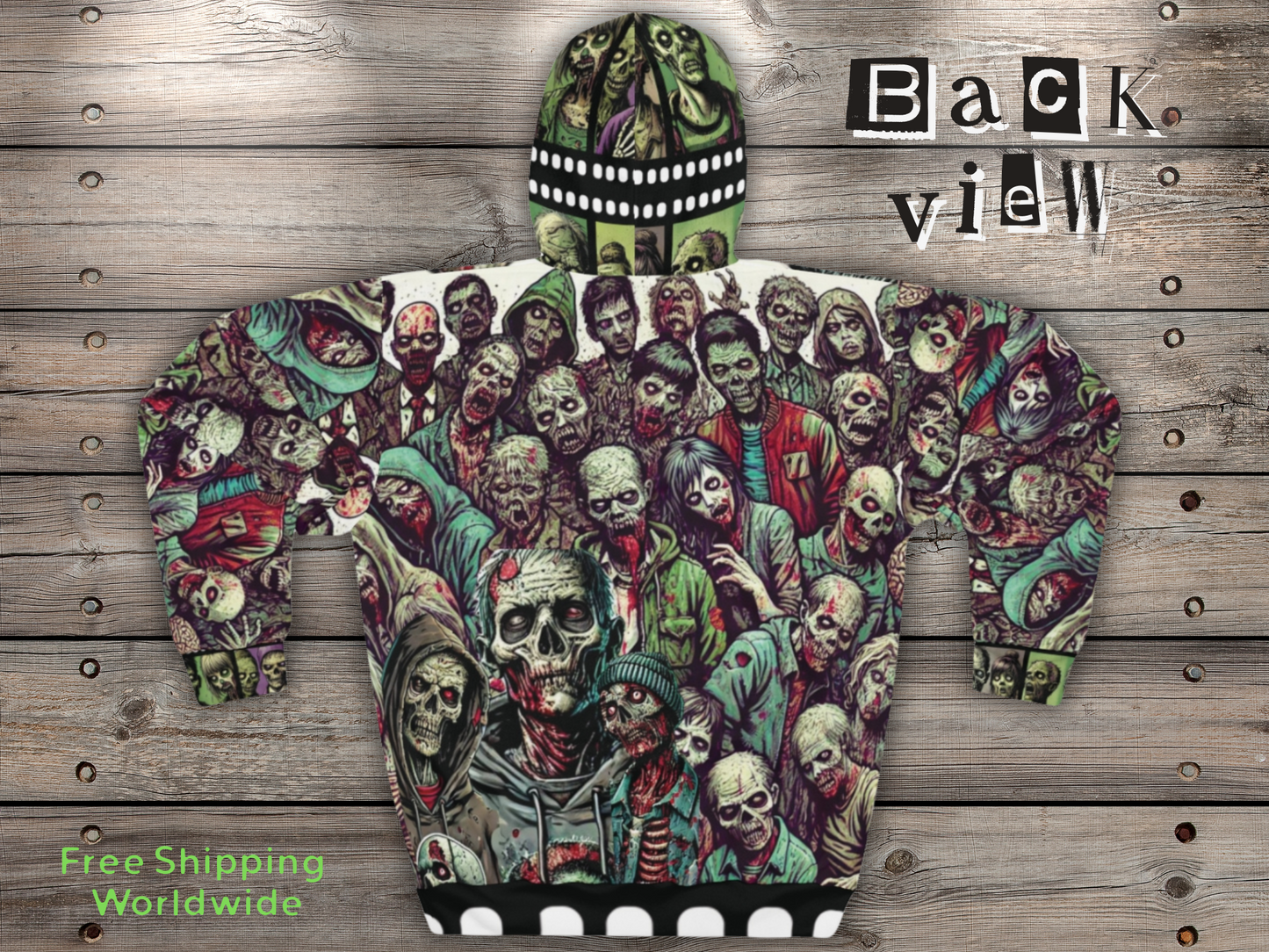 Zombie Apocalypse Unisex All Over Print Horror Hoodie - Halloween Hoodie