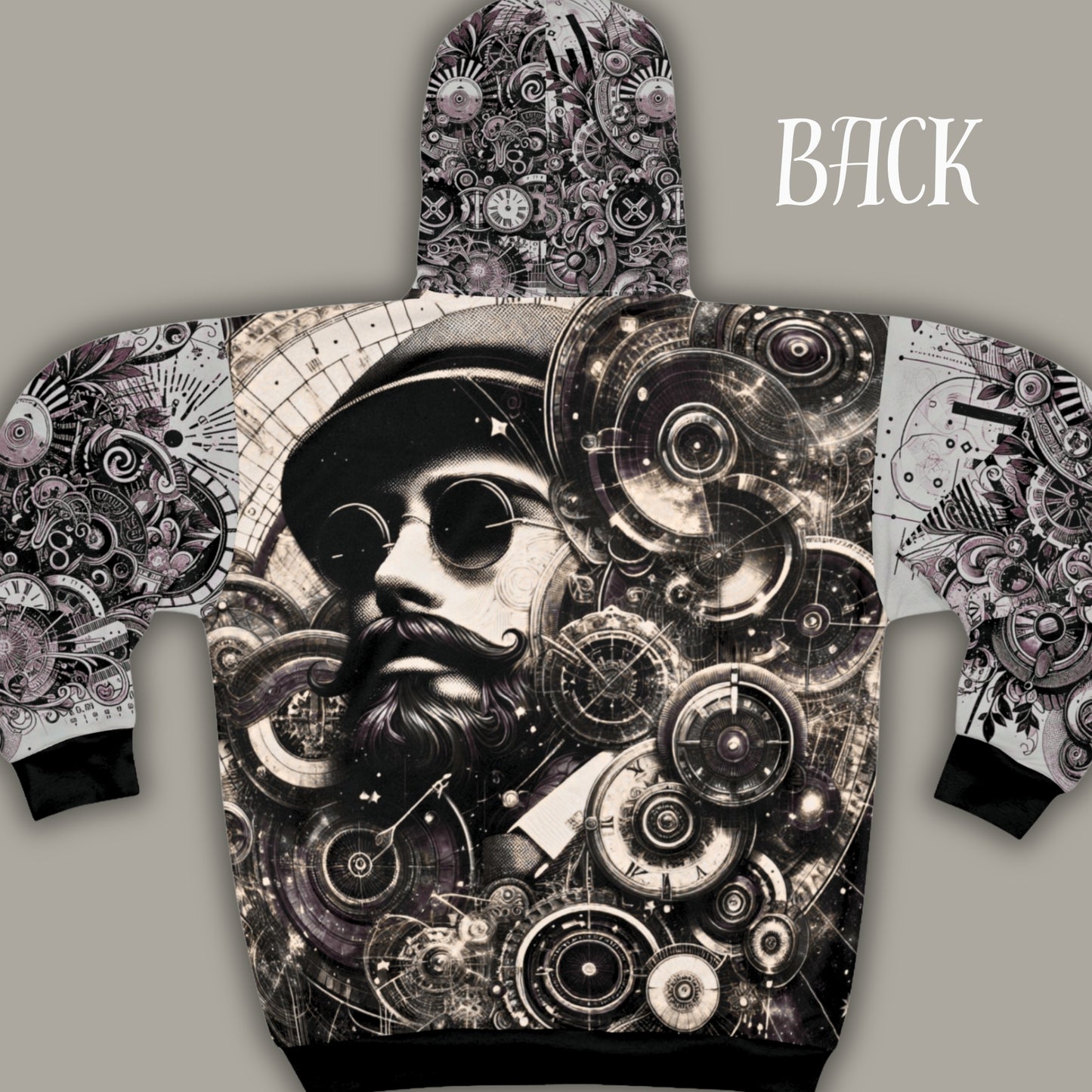 Cyber-Victorian Steampunk Premium AOP Zip-Up Hoodie