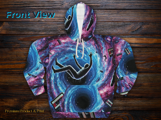 Event Horizon Cosmic Escape Unisex Pullover Hoodie - Unique Space Art Design