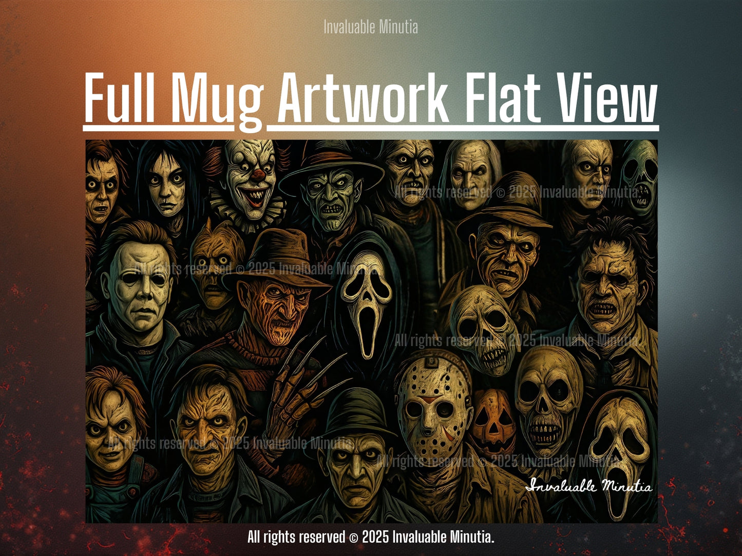 Horror Villain Collage Coffee Mug – 15oz & 11oz Ceramic Coffee Mug – Slasher Icons