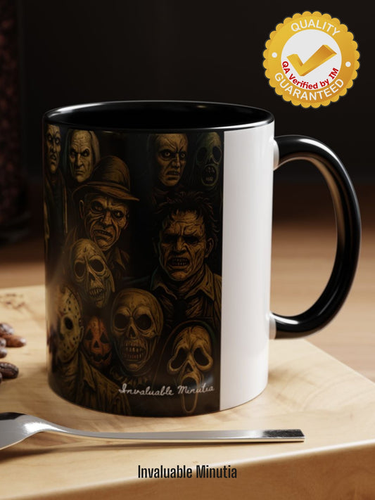 Horror Villain Collage Coffee Mug – 15oz & 11oz Ceramic Coffee Mug – Slasher Icons