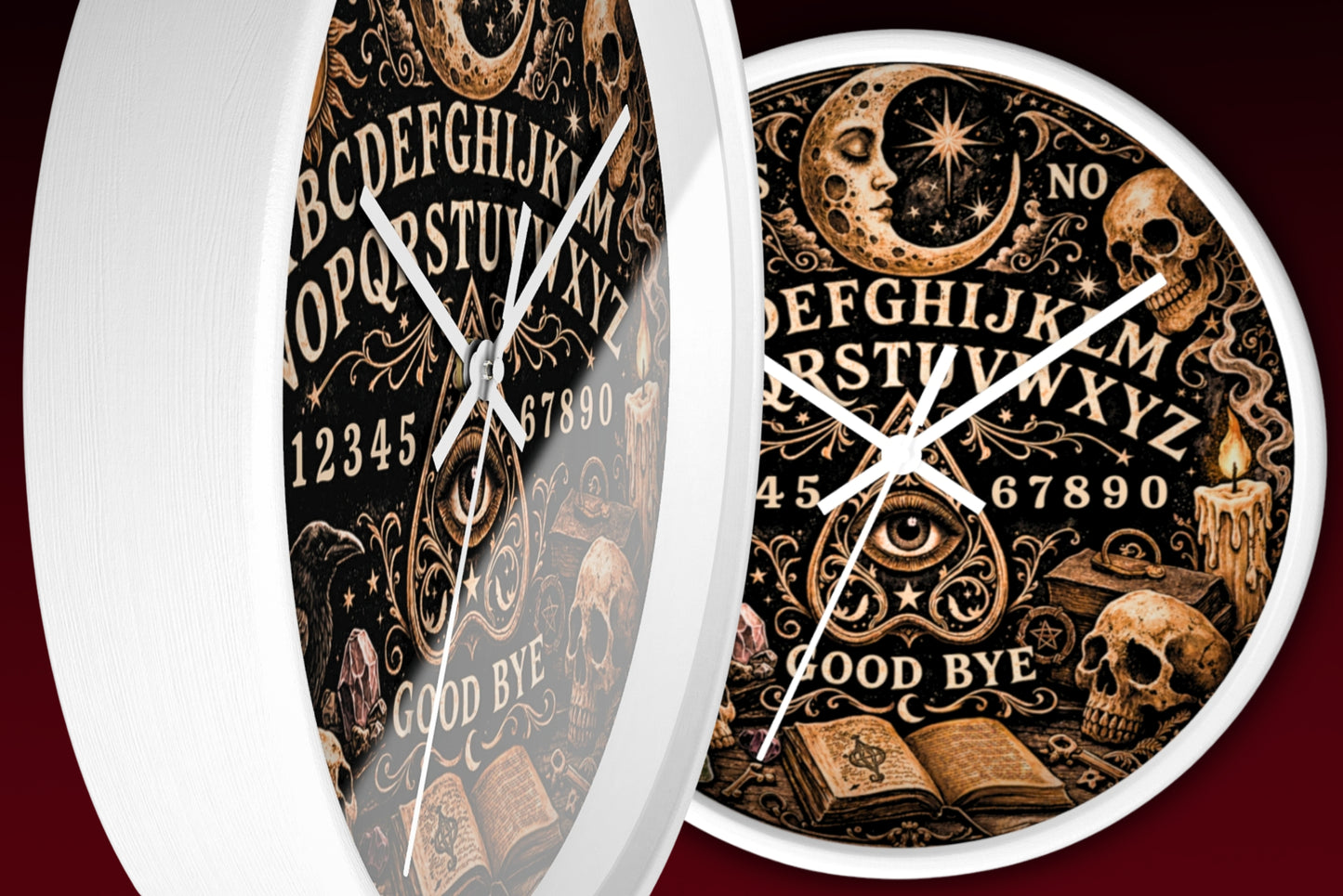 Ouija Board Wall Clock – Gothic Occult Spirit Board 10" Decor