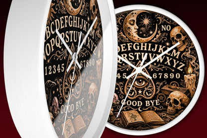 Ouija Board Wall Clock – Gothic Occult Spirit Board 10" Decor