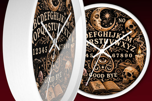 Ouija Board Wall Clock – Gothic Occult Spirit Board 10" Decor