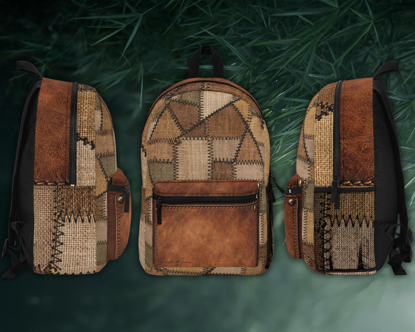 Patchwork Stitch Canvas AOP Backpack