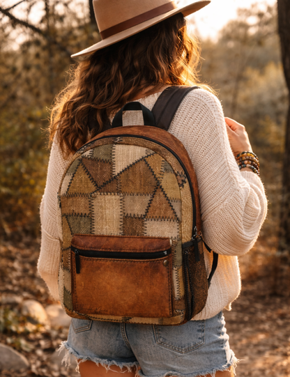 Patchwork Stitch Canvas AOP Backpack