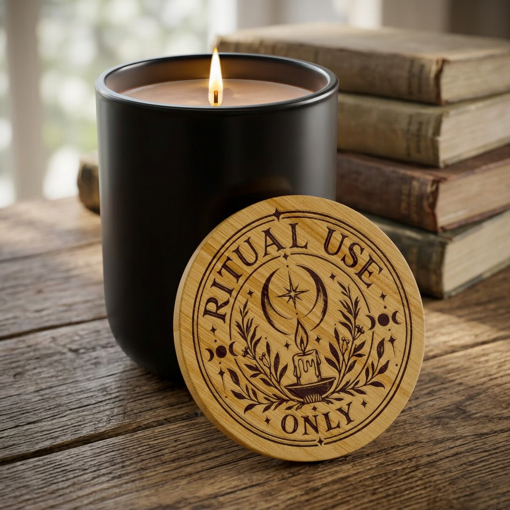 Ritual Use Only Scented Soy Candle — 14 oz Engraved Jar