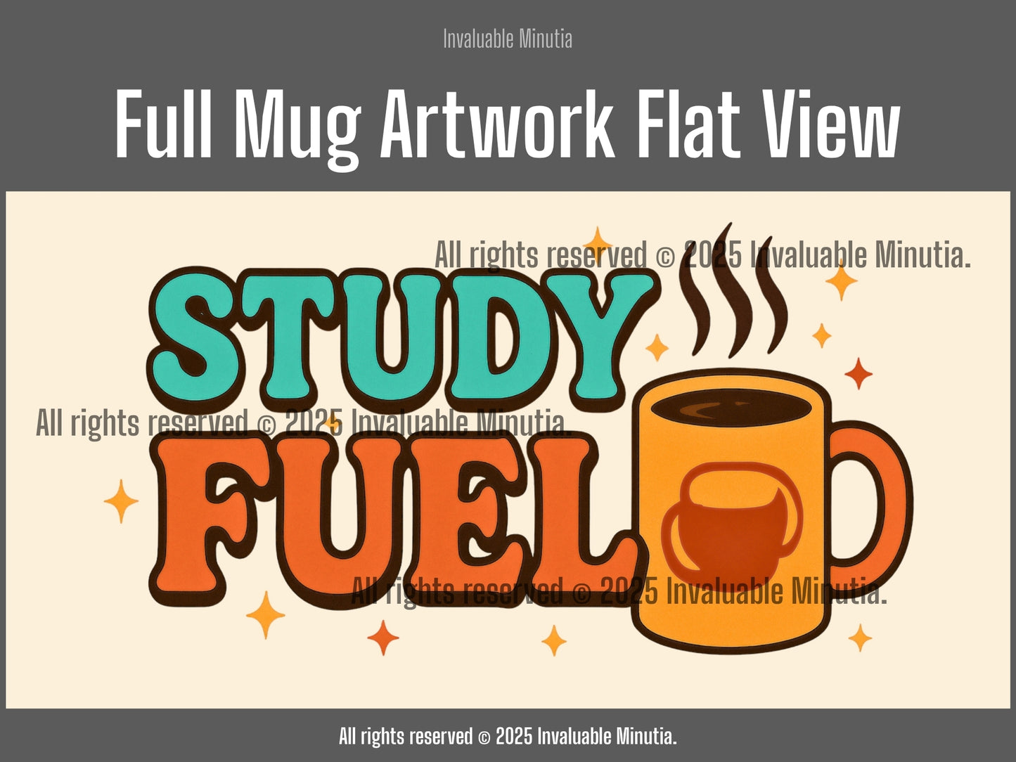 Study Fuel Color Accent Coffee Mug (11oz/15oz) - Durable Ceramic