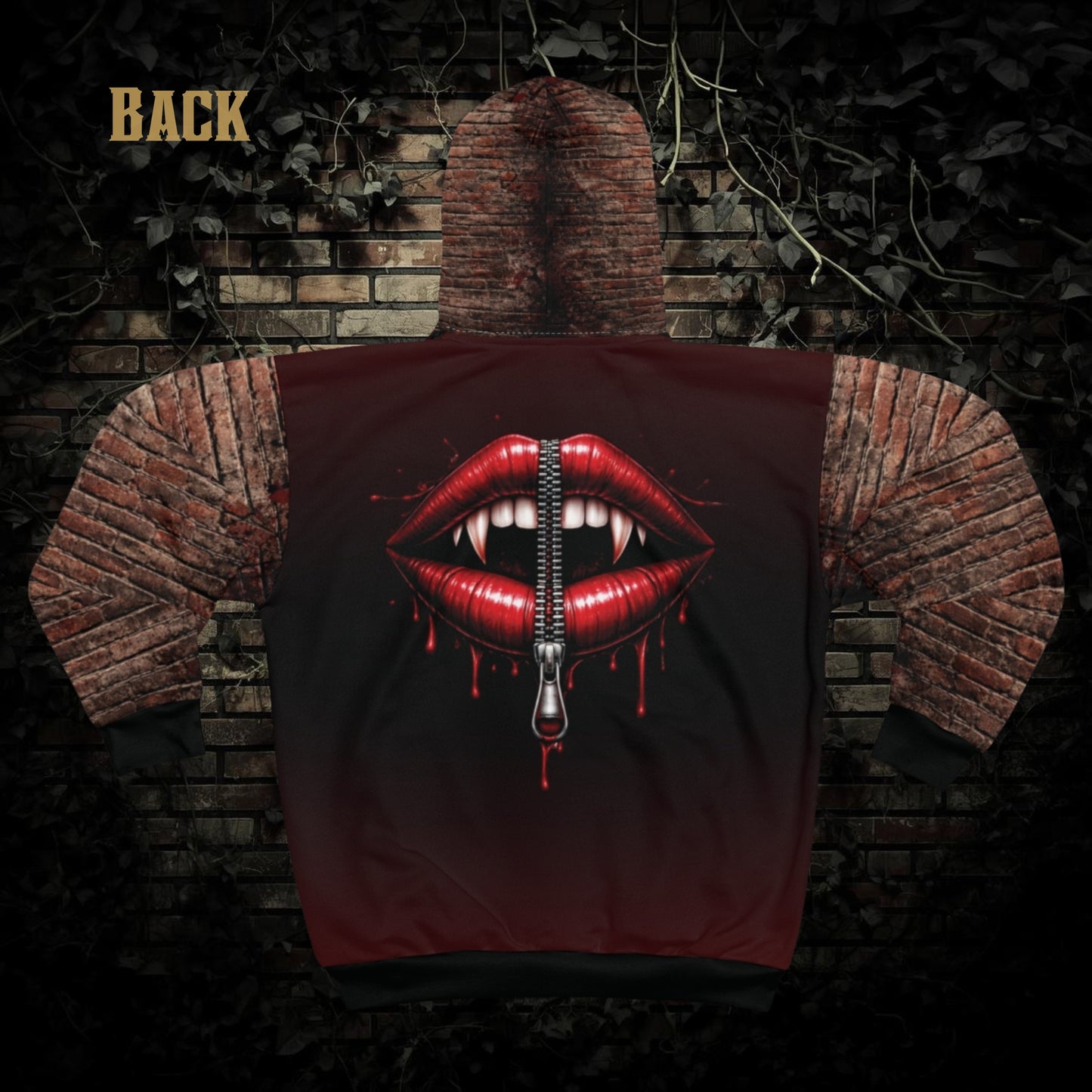 Vampire Teeth - Unisex Zip Hoodie (AOP)