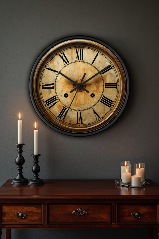 Vintage Roman Numeral Wall Clock – Antique Style 10" Round Decor