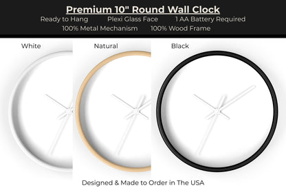 All Hours Say "NO" Premium Wood 10” Clock