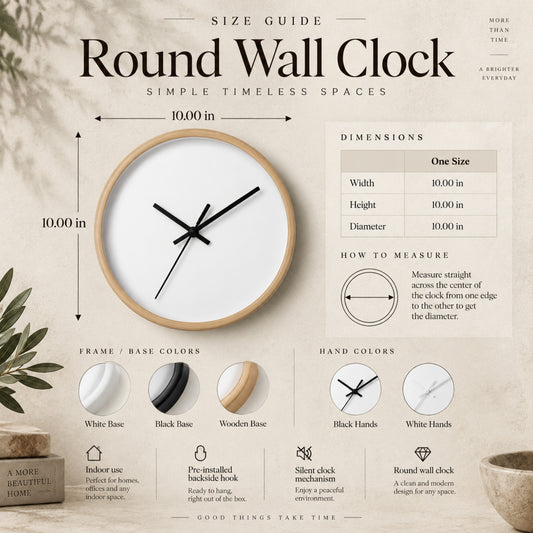 "Make Time for Art" 10 inch Round Wood Wall Clock | Art Teacher Classroom Decor