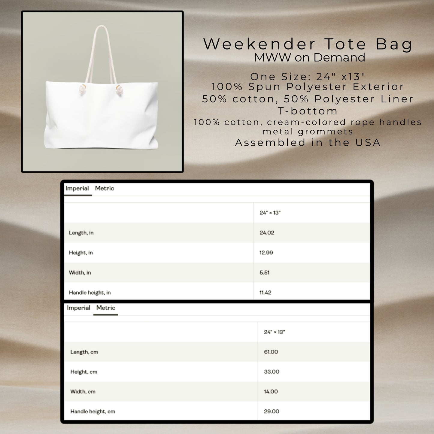 Elegant Blush Plaid Weekender Tote Bag